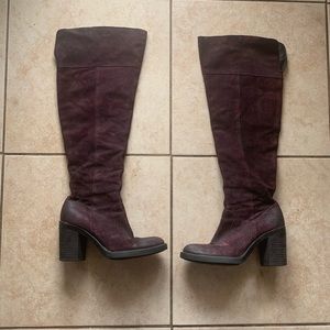 Born Kathleen purple over the knee boots
